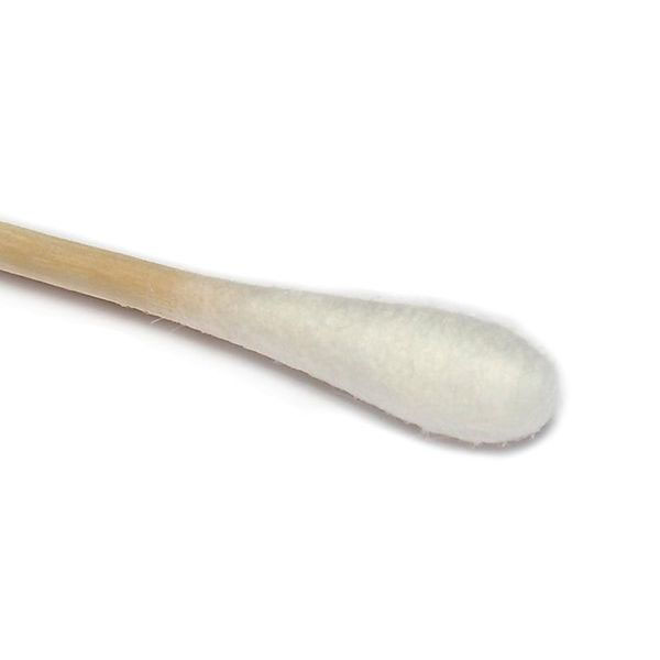 100pc 6'' Cotton Swabs-Birch Handle - Click Image to Close